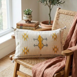 White Sabra Lumbar Pillow