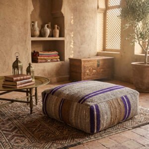 wool moroccan poof