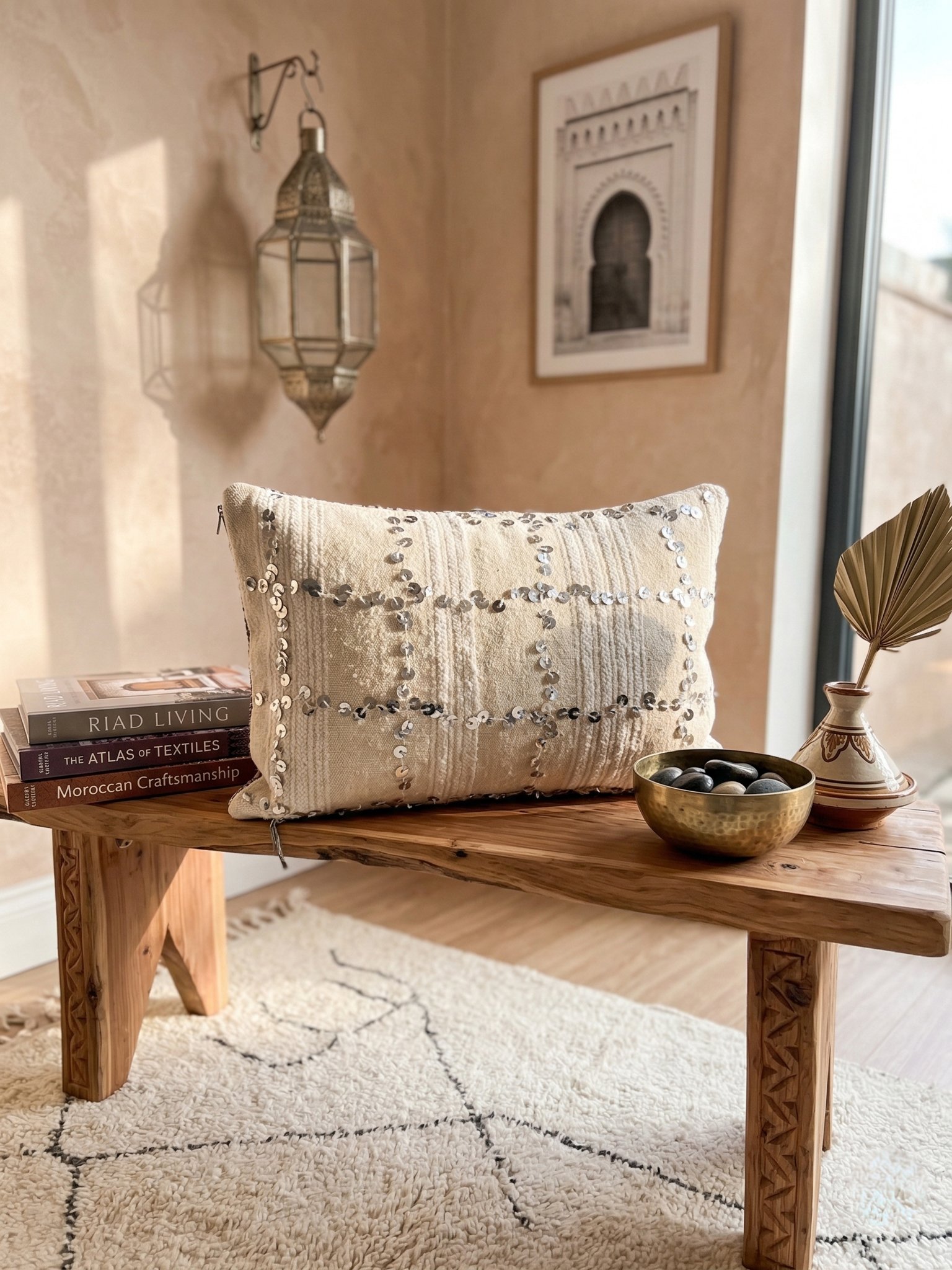 Handira Cushion Cover 52×32 cm – handmade in Morocco