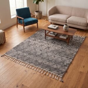 Zanafi Moroccan rug grey black 300×193