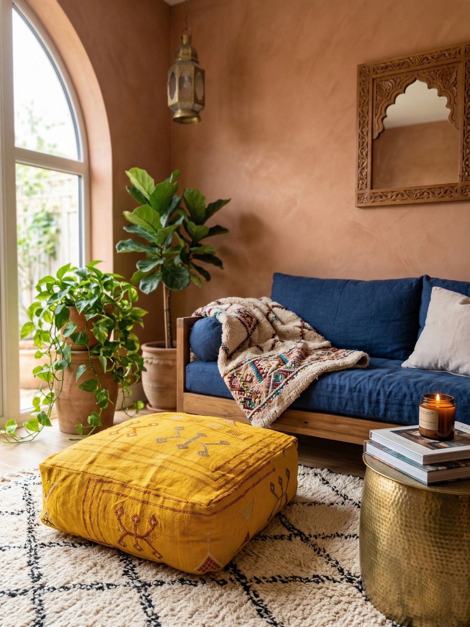 Yellow sabra pouf