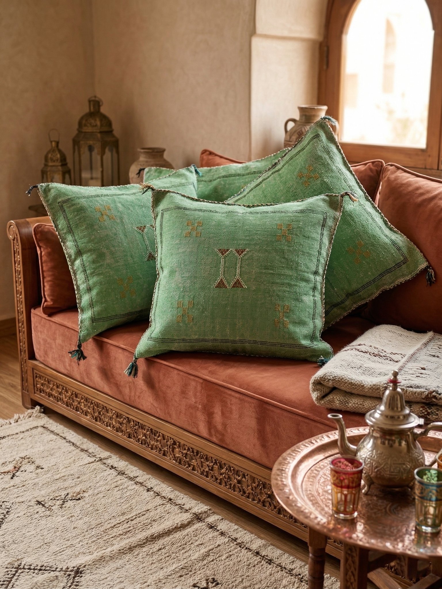 Green Sabra Cushion 45×45 cm – view 5