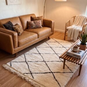Diamond Beni Ourain Rug 170×120 cm – handmade Moroccan wool rug