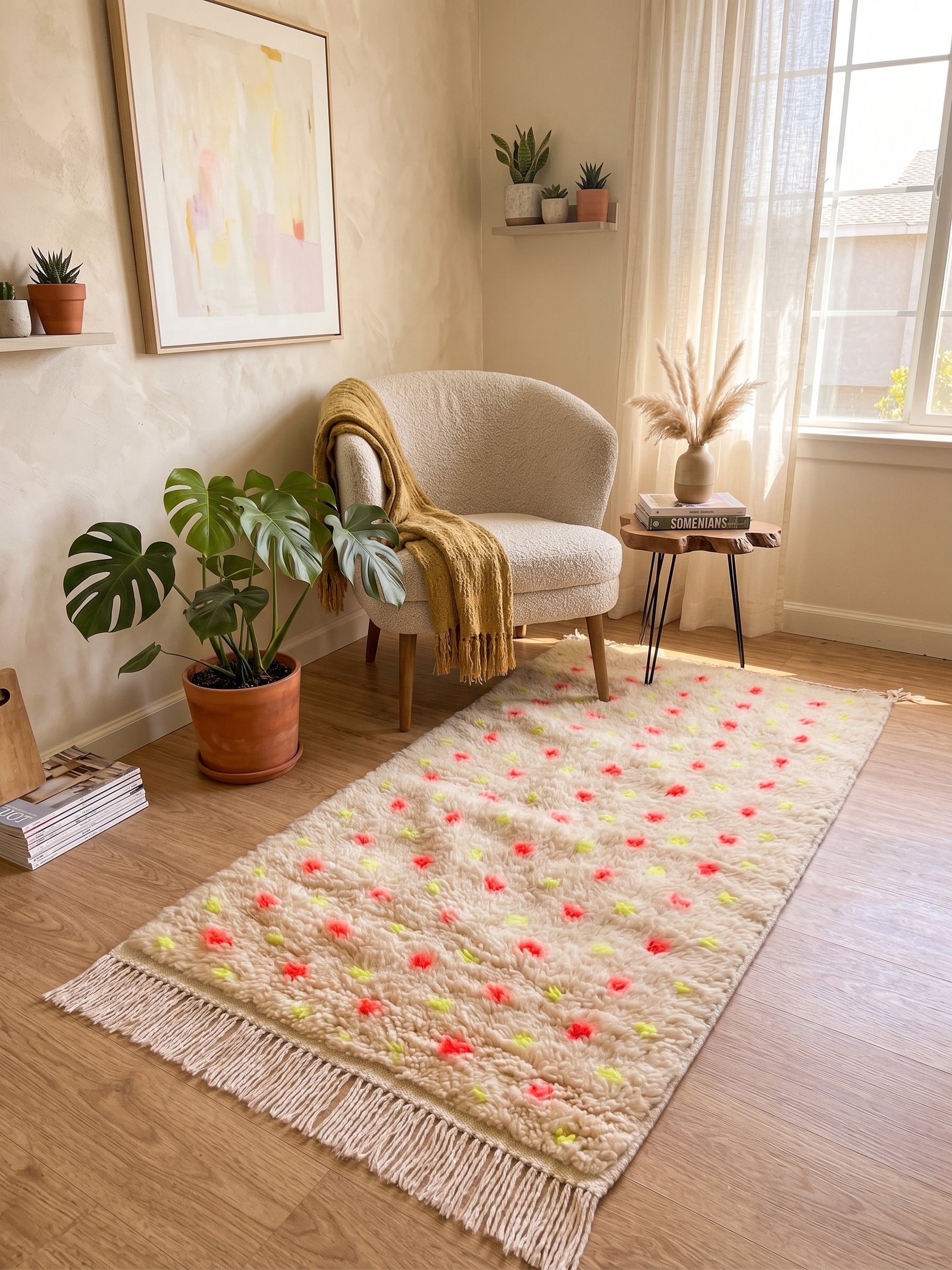 Dotted Beni Ourain Rug 145×77 cm – view 3