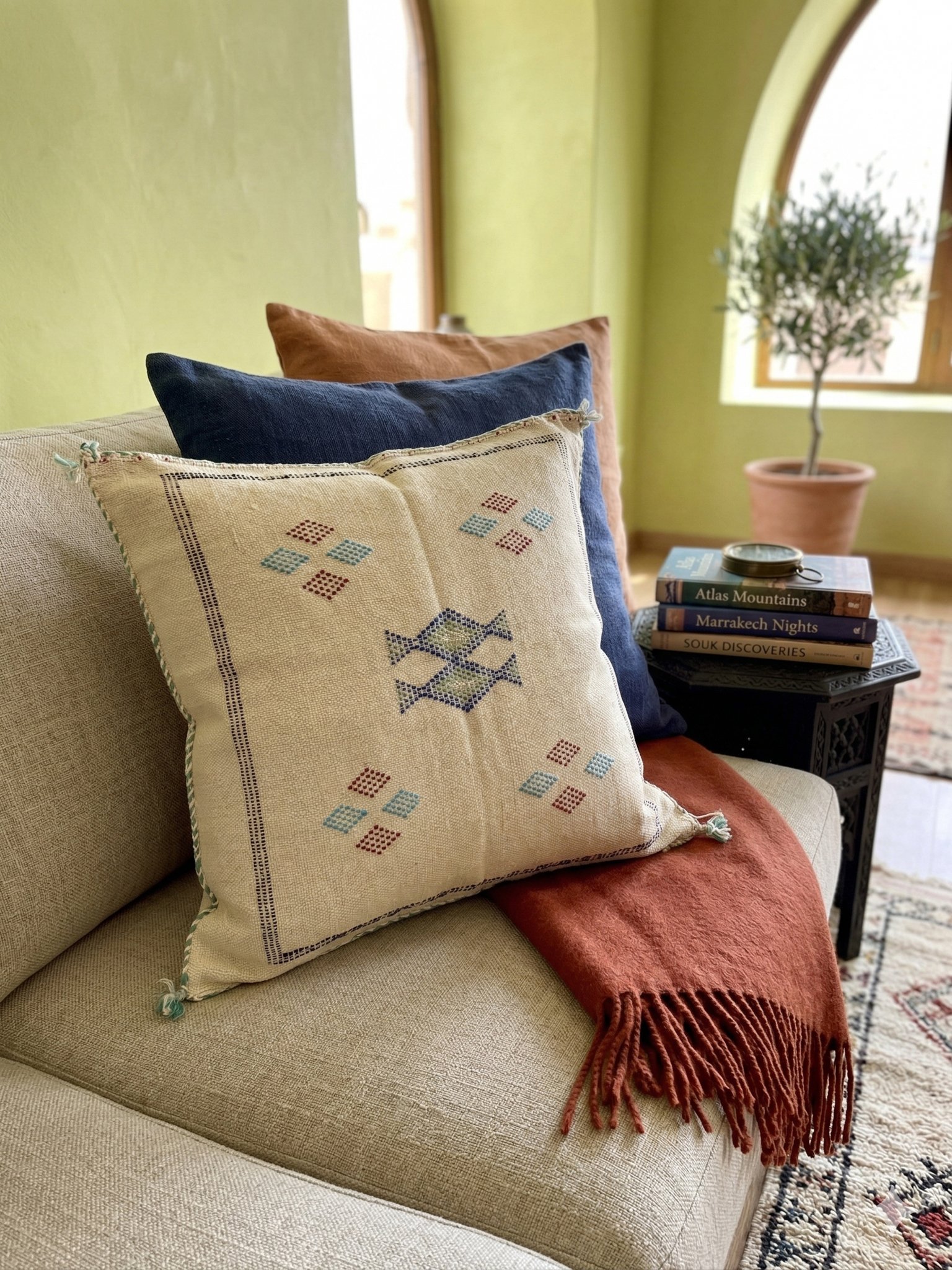 White Sabra Cushion Cover 45×45 cm – view 6