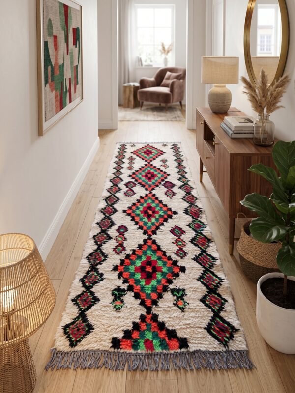 Azilal Runner Rug 230×74 cm – handmade Moroccan wool rug