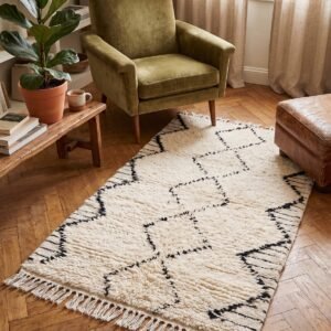 Small Beni Ourain Rug 115×75 cm – handmade Moroccan wool rug