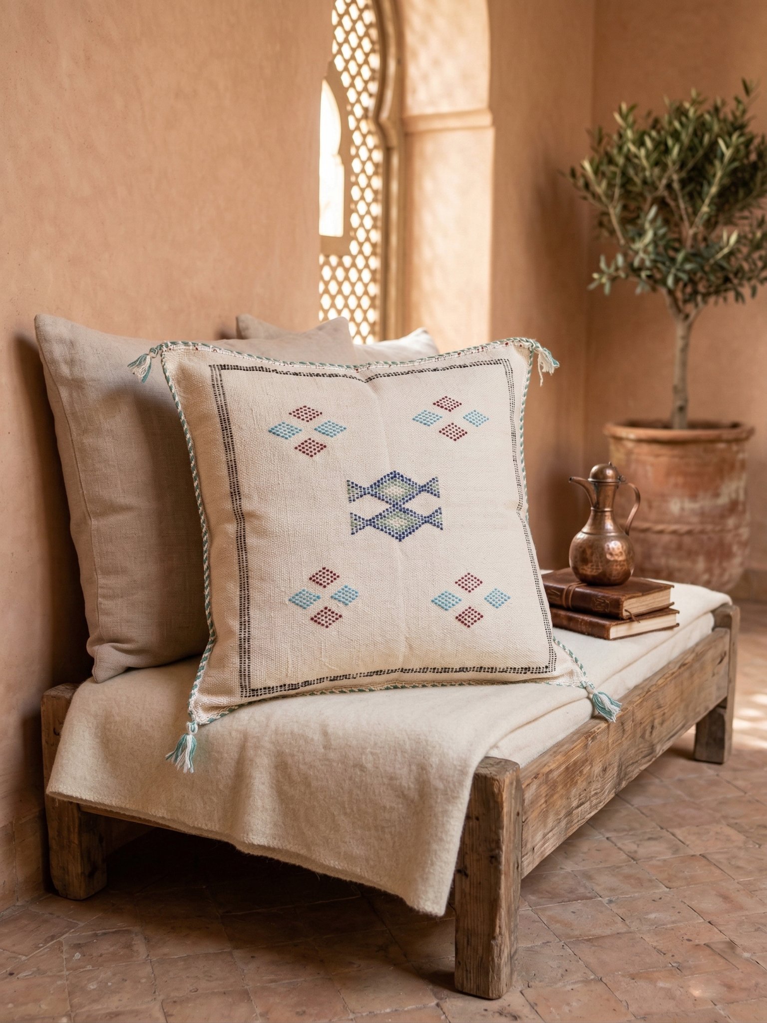 White Sabra Cushion Cover 45×45 cm – view 5