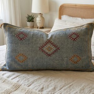 Long Grey Sabra Pillow 90×50 cm – handmade in Morocco