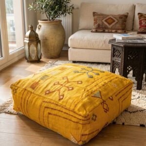 Yellow sabra pouf