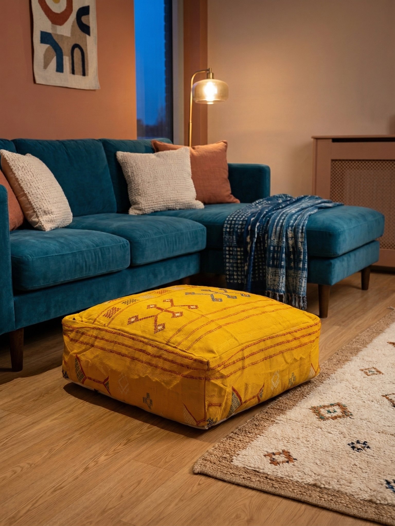 Yellow sabra pouf