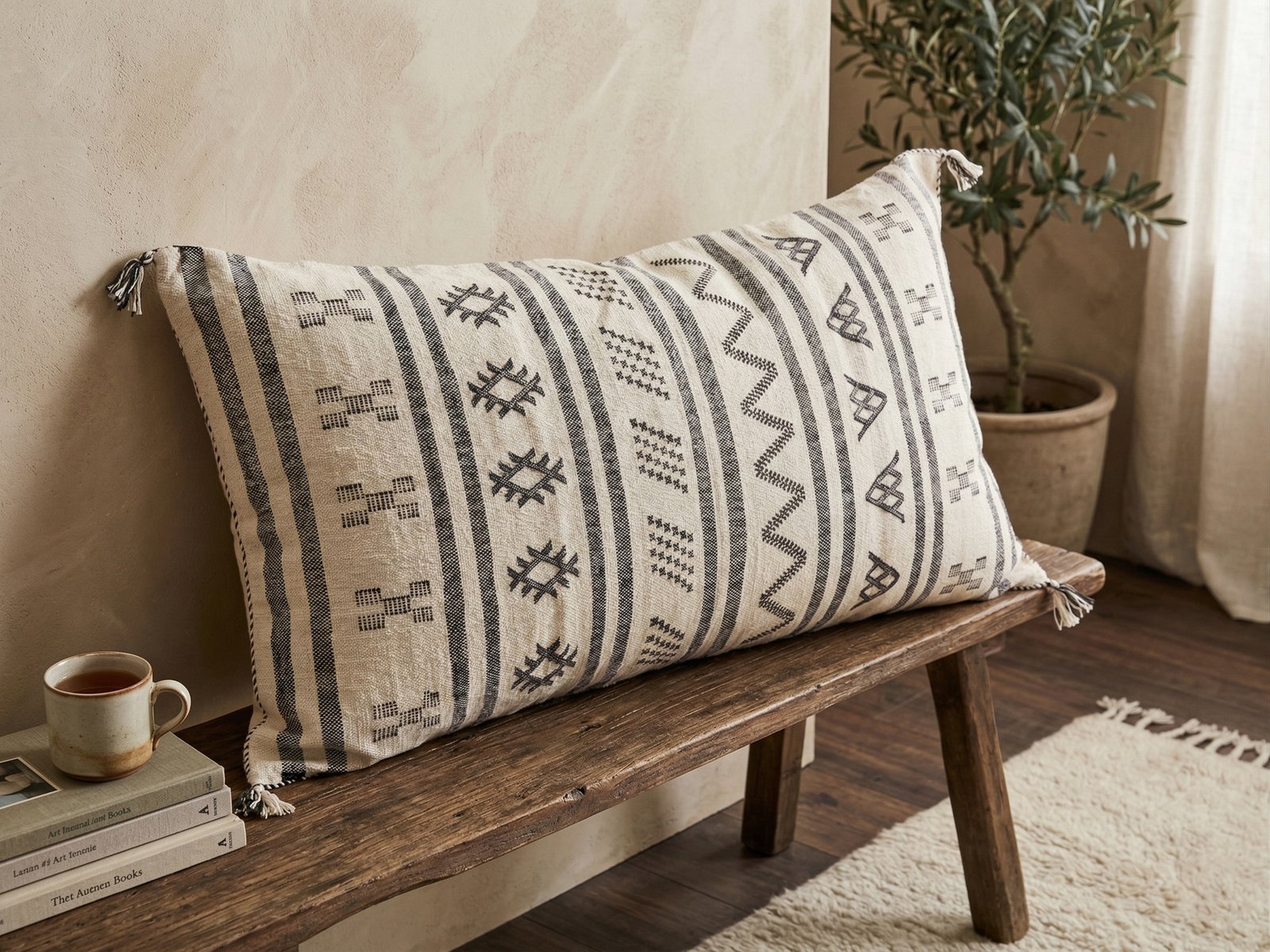 Long Ivory Sabra Cushion 90×50 cm – view 4