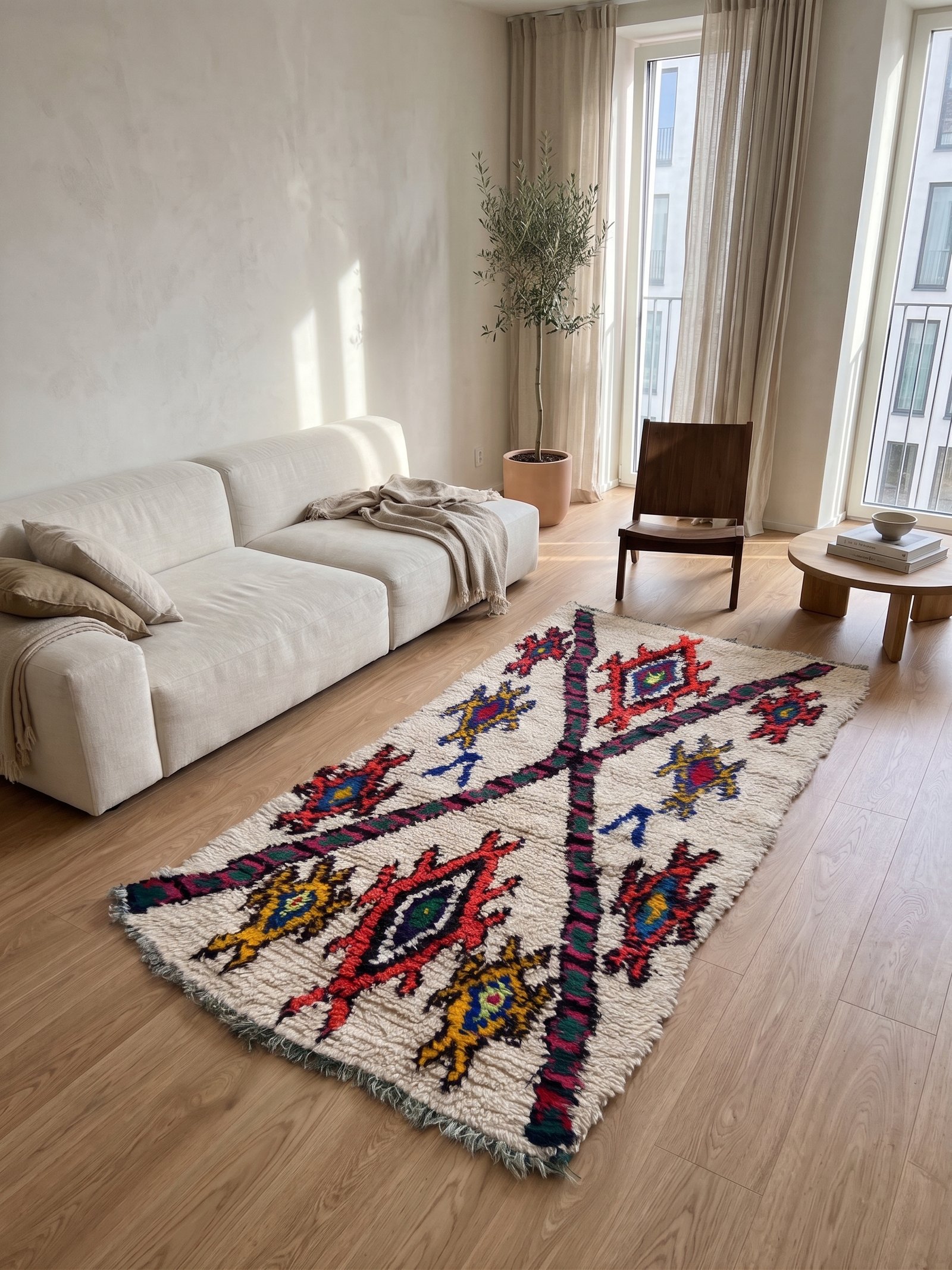 Azilal Moroccan Rug 180×95 cm – handmade Moroccan wool rug