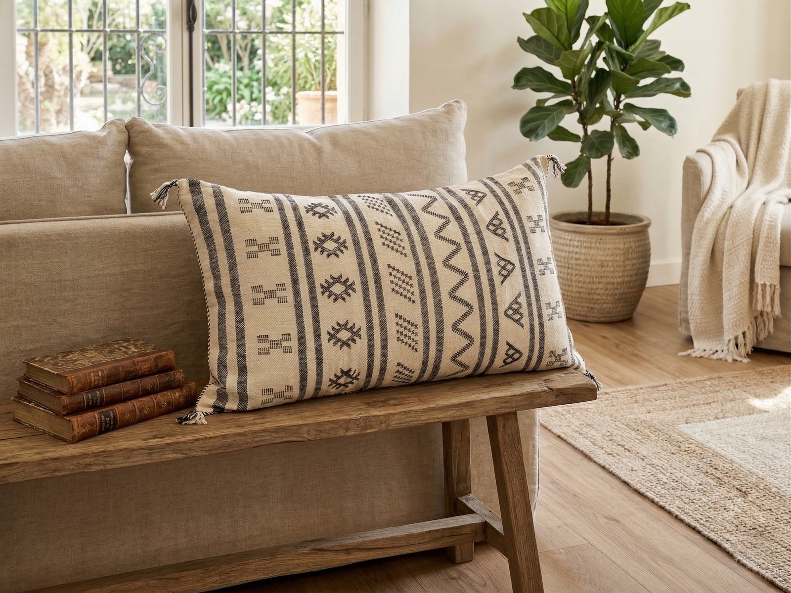 Long Ivory Sabra Cushion 90×50 cm – view 2