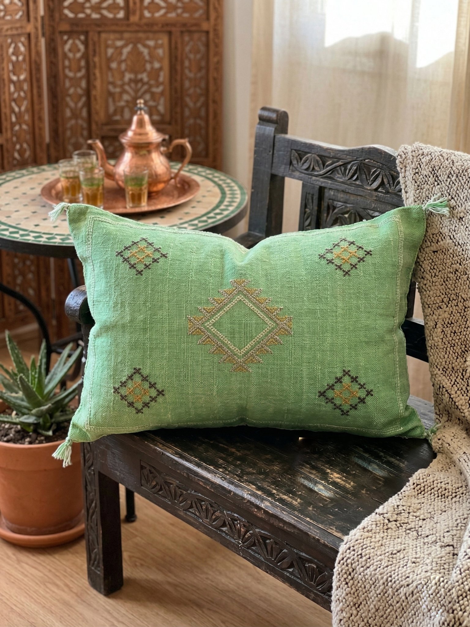Long Green Sabra Pillow 90×50 cm – view 4
