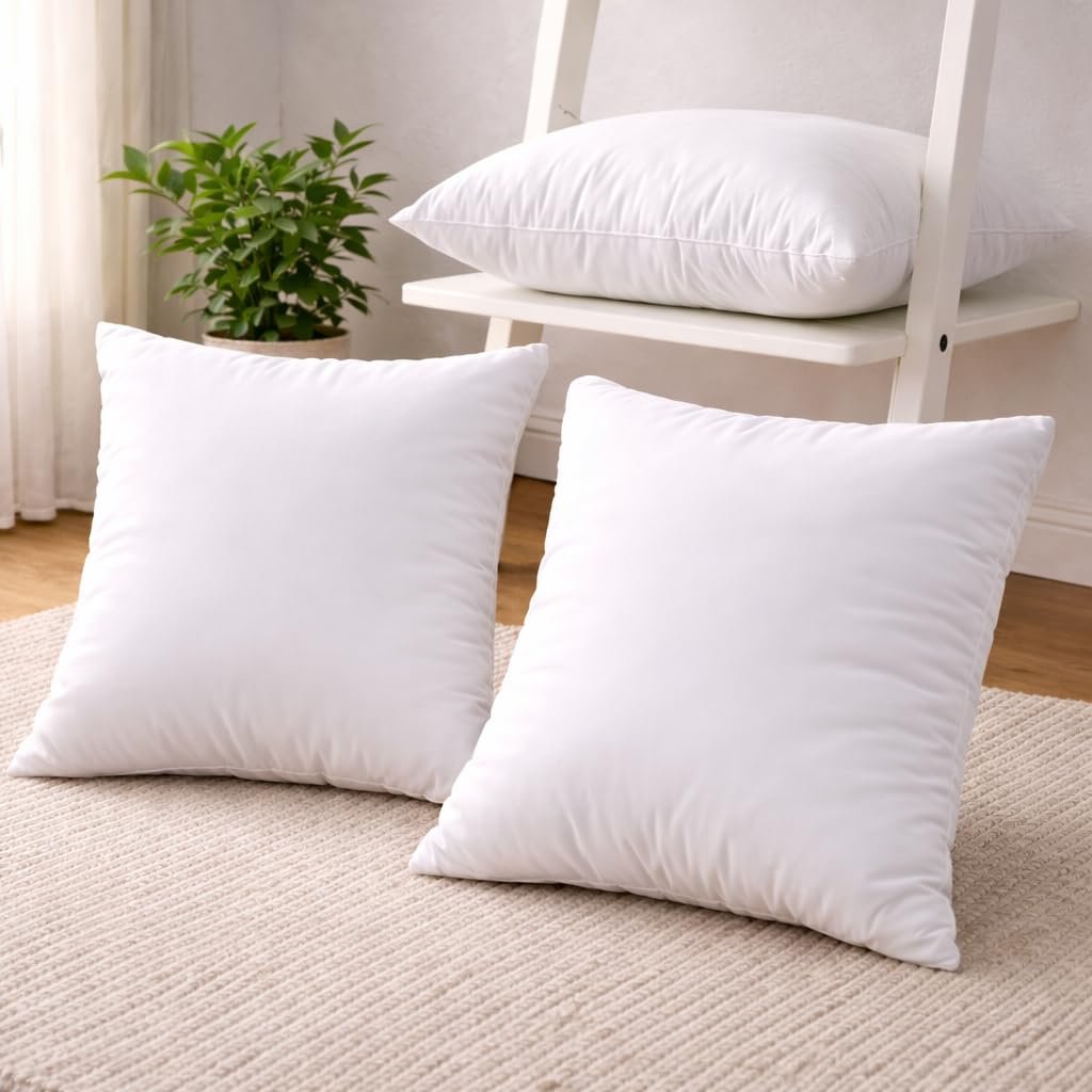 White fiberfill cushion inserts, square and rectangular